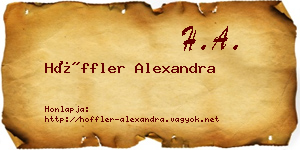 Höffler Alexandra névjegykártya